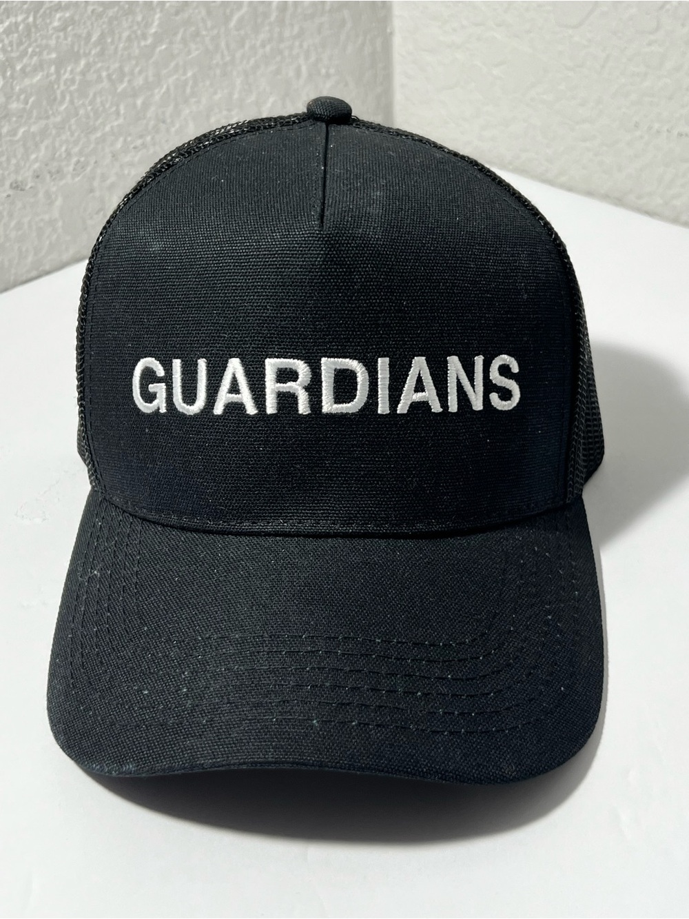 Nahmias Guardians men’s Black Trucker Snapback Hat Embroidered Logo NWOT